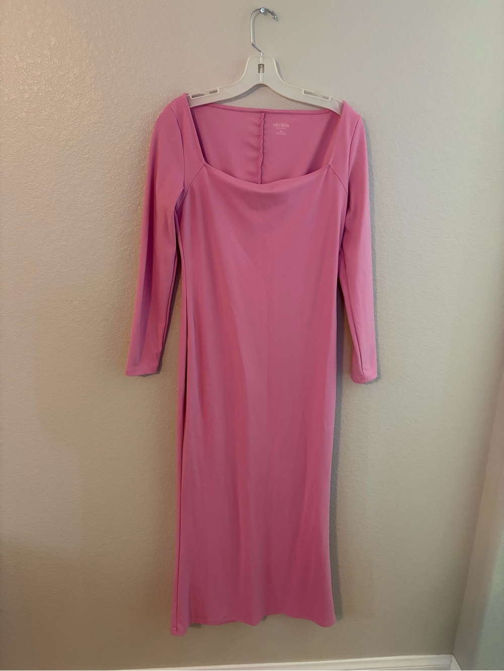 wild fable Pink Long Sleeve Square Neck Maxi Dress